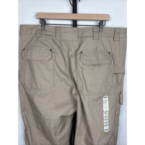 NWT Duluth Trading Co Fire Hose Relaxed Fit Cargo Work Pants Mens 44x30 Khaki - Picture 7 of 12